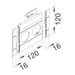 Product Drawing Maskownice z polem opisowym 2-krotne ABS bezhalogenowy 120mm Product Drawing Maskownice z polem opisowym 2-krotne ABS bezhalogenowy 120mm