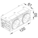 Product Drawing Gniazda SCHUKO 2-krotne 45st. WAGO C-profil Product Drawing Gniazda SCHUKO 2-krotne 45st. WAGO C-profil
