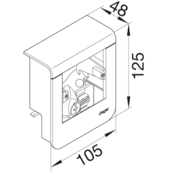 Product Drawing Puste nośniki urządzeń dla osprzętu podtynkowego ramkowego łącznik tworzywo