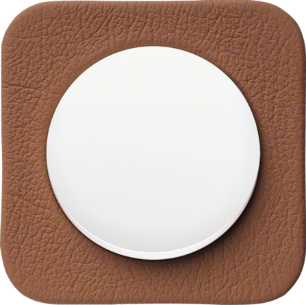 Tłoczona skóra, brązowy / Tworzywo, śnieżnobiały połysk