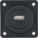 926032503 Integro Gniazdo USB ładowania pojedyncze,  12V,  3A; czarny mat,  mechanizm czarny